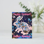 Kaninchen im Himmel mit Sternen Postkarte (Stehend Vorderseite)