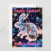 Kaninchen im Himmel mit Sternen Postkarte (Vorne/Hinten)