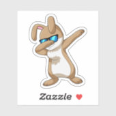 Kaninchen im Hip Hop Dance Dab Aufkleber (Blatt)