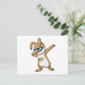 Kaninchen im Hip Hop Dance Dab Postkarte (Stehend Vorderseite)