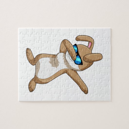 Kaninchen im Hip Hop Dance Dab Puzzle (Horizontal)
