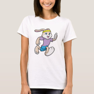 Kaninchen im Joggen mit Headband T-Shirt