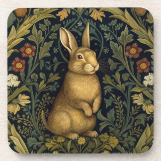 Kaninchen im Jugendstil des Waldes Getränkeuntersetzer