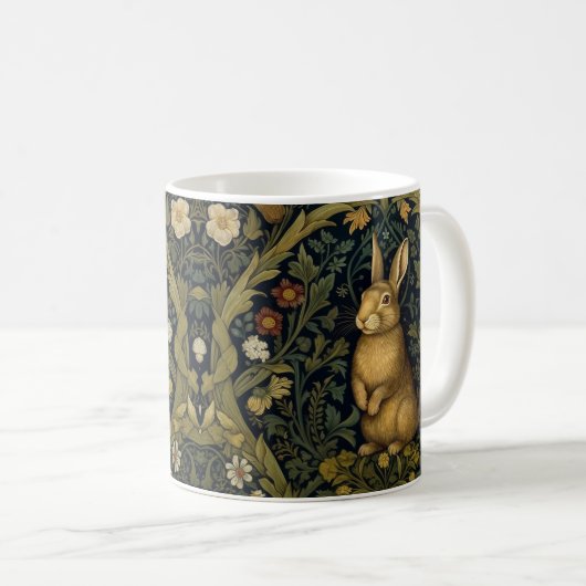 Kaninchen im Jugendstil des Waldes Kaffeetasse (VorderseiteRechts)