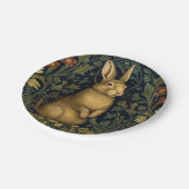 Kaninchen im Jugendstil des Waldes Pappteller (Schrägansicht)
