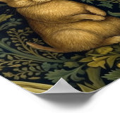 Kaninchen im Jugendstil des Waldes Poster (Ecke)
