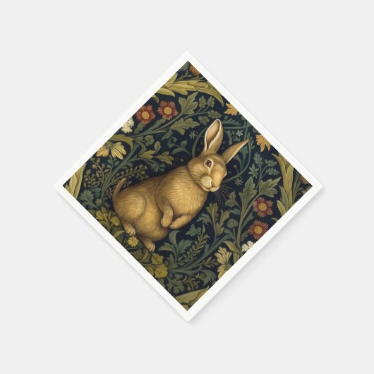 Kaninchen im Jugendstil des Waldes Serviette (Ecke)