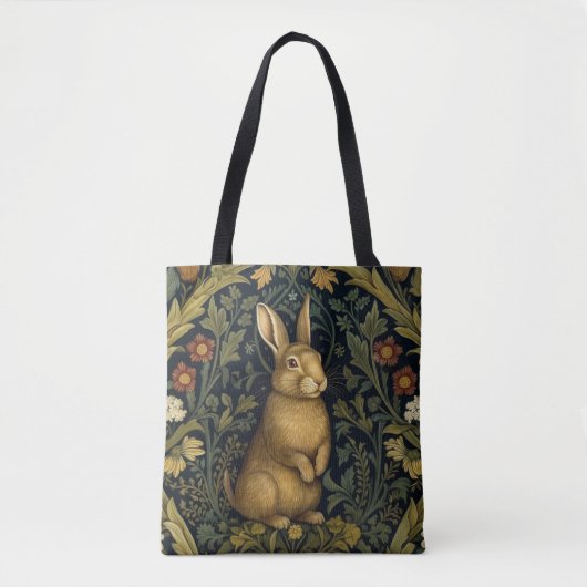 Kaninchen im Jugendstil des Waldes Tasche (Vorderseite)