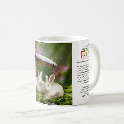 Kaninchen im Märchenland (Kaninchen u. Pilz-Tasse) Kaffeetasse (VorderseiteRechts)