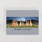 Kaninchen im Mond Whimsical Watercolor Art Postkarte (Vorne/Hinten)