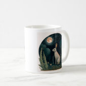 Kaninchen im Mondlicht Kaffeetasse (VorderseiteRechts)