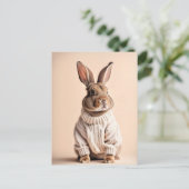 Kaninchen im Pullover, Postüberquerung Postkarte (Stehend Vorderseite)