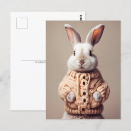 Kaninchen im Pullover, Postüberquerung Postkarte