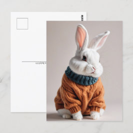 Kaninchen im Pullover, Postüberquerung Postkarte