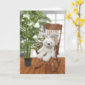 Kaninchen im Rockstuhl Karte (Gelbe Blume)