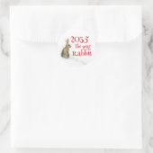 Kaninchen im Schneejahr des Kaninchens Runder Aufkleber (Tasche)