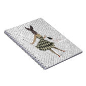 Kaninchen im Schwarz-weißen Kleid Notizblock (Rechte Seite)