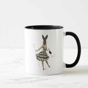 Kaninchen im Schwarz-weißen Kleid Tasse