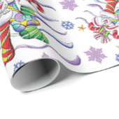 Kaninchen im Strumpf-Weihnachtsverpackungs-Papier Geschenkpapier (Rolleneckpunkt)