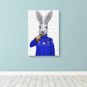 Kaninchen im Sweater Leinwanddruck (Insitu (Holzboden))