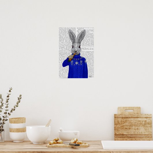 Kaninchen im Sweater Poster (Küche)