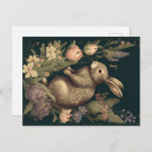 Kaninchen im Vintagen Garten Postkarte (Vorne/Hinten)