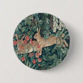 Kaninchen im Wald - William Morris Button (Vorderseite)