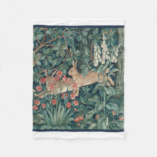 Kaninchen im Wald - William Morris Fleecedecke