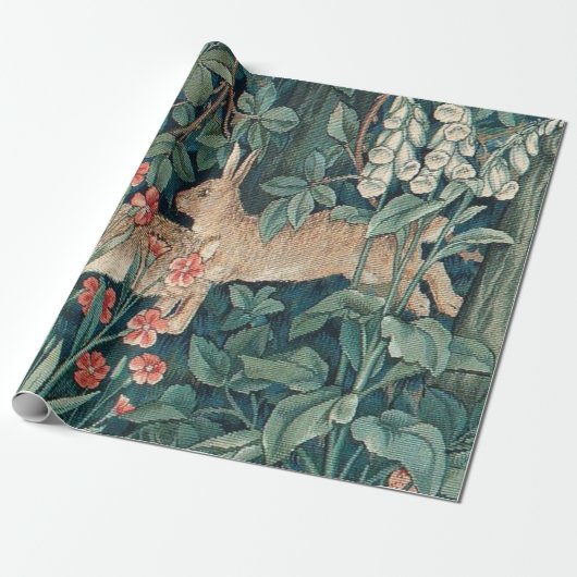 Kaninchen im Wald - William Morris Geschenkpapier (Ungerollt)