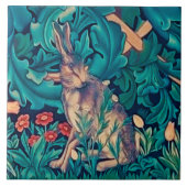 Kaninchen im Wald, William Morris Keramik Tile Fliese (Vorderseite)