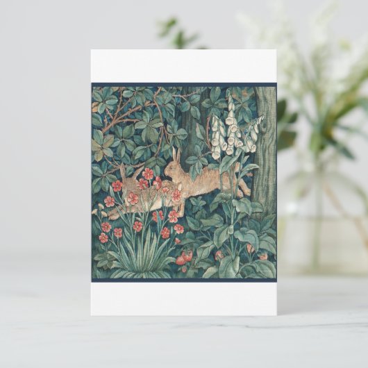 Kaninchen im Wald - William Morris Save The Date (Stehend Vorderseite)