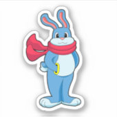 Kaninchen im Winter mit Scarf Aufkleber (Vorderseite)