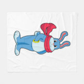 Kaninchen im Winter mit Scarf Fleecedecke (Vorderseite (Horizontal))