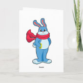 Kaninchen im Winter mit Scarf Karte (Rückseite)