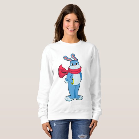 Kaninchen im Winter mit Scarf Sweatshirt (Vorne ganz)