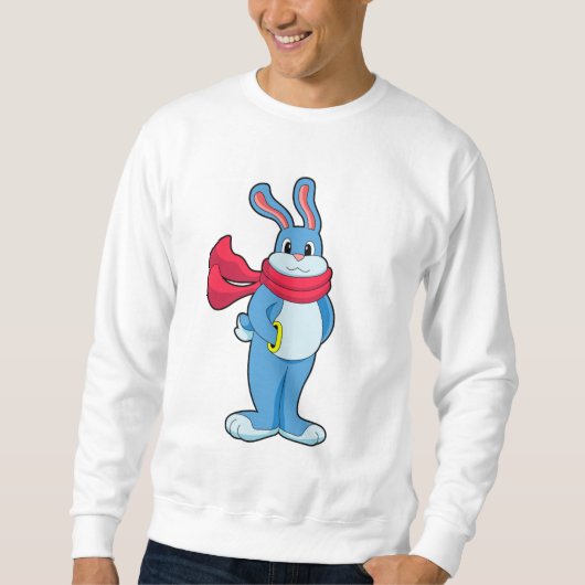 Kaninchen im Winter mit Scarf Sweatshirt (Vorderseite)
