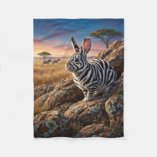 Kaninchen in afrikanischer Savanne Sonnenuntergang Fleecedecke