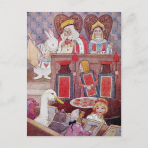 Kaninchen in Alice im Wunderland ~ Postkarte