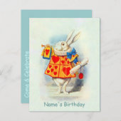 Kaninchen in Alice im Wunderland ~Postkarte / Einl Einladungspostkarte (Vorne/Hinten)