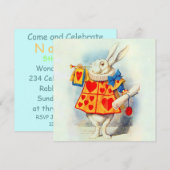 Kaninchen in Alice Wonderland ~ Einladung (Vorne/Hinten)