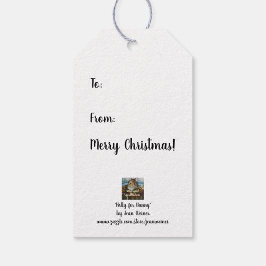 Kaninchen in Basketball mit Holly Sprigs Wasserfar Geschenkanhänger (Rückseite)