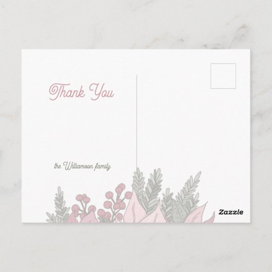 Kaninchen in Blume Danke Postkarte (Rückseite)