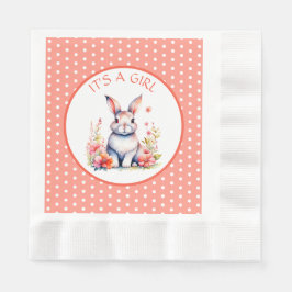 Kaninchen in Blume Es ist eine Girl Baby Dusche Serviette