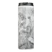 Kaninchen in Blume Thermischer Tumbler Thermosbecher (Rückseite)