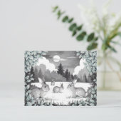 Kaninchen in der Waldreinigung Postkarte (Stehend Vorderseite)