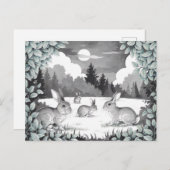 Kaninchen in der Waldreinigung Postkarte (Vorne/Hinten)