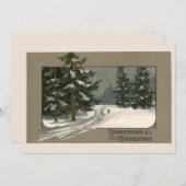 Kaninchen in der Weihnachtsszene Grußkarte (Vorne/Hinten)