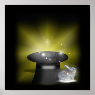 Kaninchen in der Zauberhut Poster