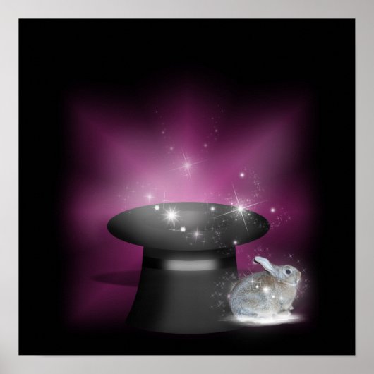 Kaninchen in der Zauberhut Poster (Vorne)