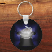 Kaninchen in der Zauberhut Schlüsselanhänger (Vorderseite)